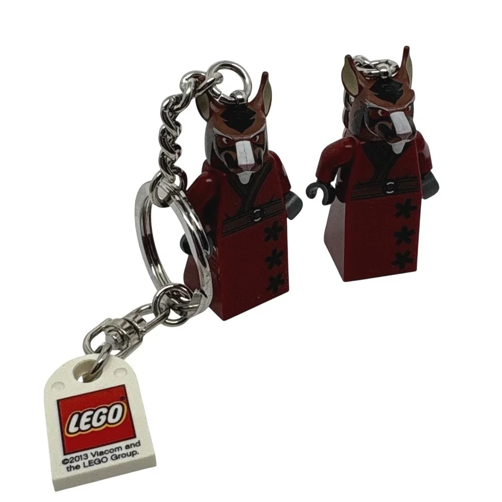 2 LEGO TMNT Master Splinter Keychain Lot 2013 Viacom Minifigure Dark Red Robe